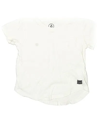 Pre-owned Volcom Kids' Short Sleeve Henley In Ivory