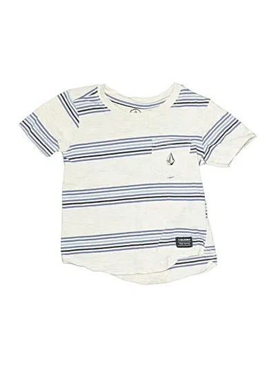 Pre-owned Volcom Kids' Short Sleeve Henley In Ivory