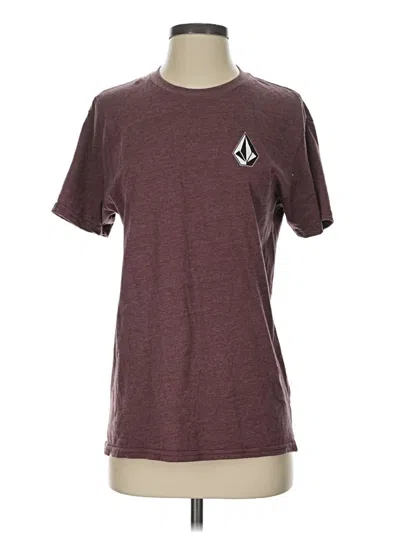 Pre-owned Volcom Short Sleeve T-shirt In Burgundy