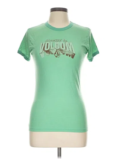 Pre-owned Volcom Short Sleeve T-shirt In Green