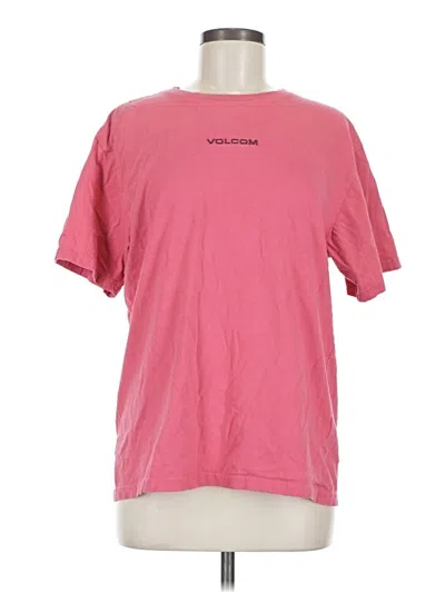 Pre-owned Volcom Short Sleeve T-shirt In Pink