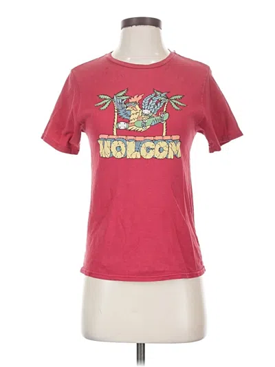 Pre-owned Volcom Short Sleeve T-shirt In Red