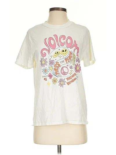 Pre-owned Volcom Short Sleeve T-shirt In White