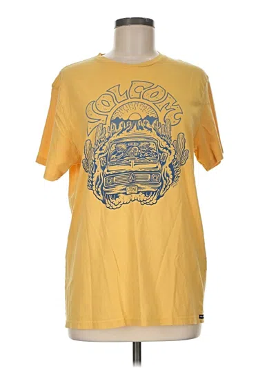 Pre-owned Volcom Short Sleeve T-shirt In Yellow