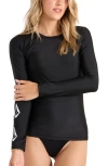 Volcom Simply Core Long Sleeve Rashguard In Black