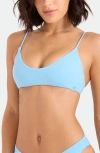 Volcom Simply Seamless Bralette Bikini Top In Blue