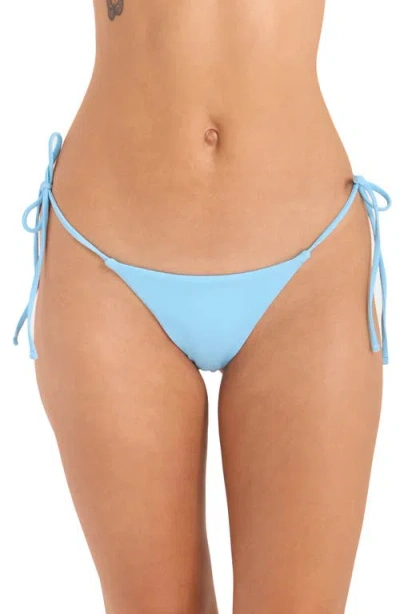 Volcom Simply Seamless Side Tie Bikini Bottoms In Blue