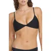 Volcom Simply Seamless Twist Front Bikini Top In Black