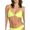 Volcom Simply Seamless Twist Front Bikini Top In Green