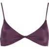 Volcom Simply Seamless Twist Front Bikini Top In Purple