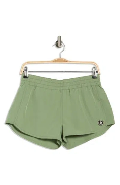 Volcom Simply Solid Cover-up Shorts In Green