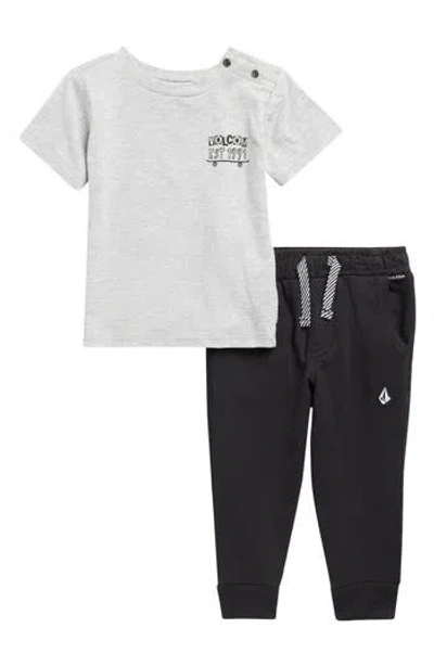 Volcom Babies'  Skate Graphic Short Sleeve Tee & Joggers Set In Multi