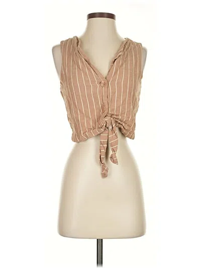 Pre-owned Volcom Sleeveless Blouse In Brown