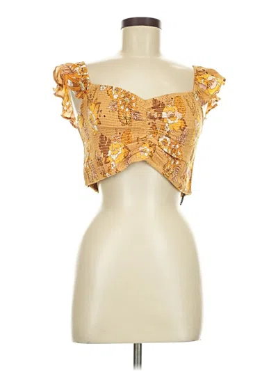 Pre-owned Volcom Sleeveless Blouse In Gold