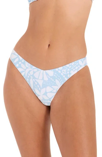 Volcom Stone '90s V-cut Bikini Bottoms In Blue
