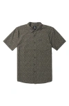 Volcom Stone Mash Short Sleeve Button-up Shirt In Stealth