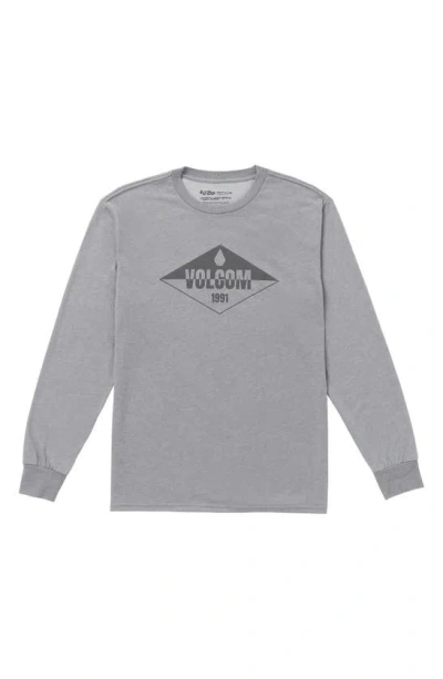 Volcom Stone Sane Long Sleeve Graphic T-shirt In Heather Grey