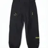 Volcom Straight Fit Black Nylon Pants With Design In Black