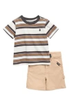 Volcom Stripe T-shirt & Shorts Set In Multi
