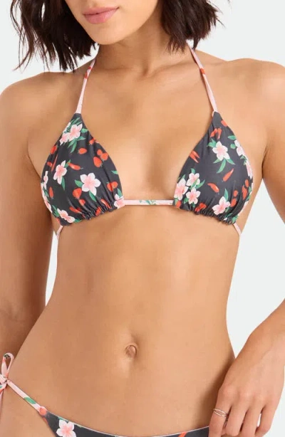 Volcom Sweet And Spicy Triangle Reversible Swim Top In Multi