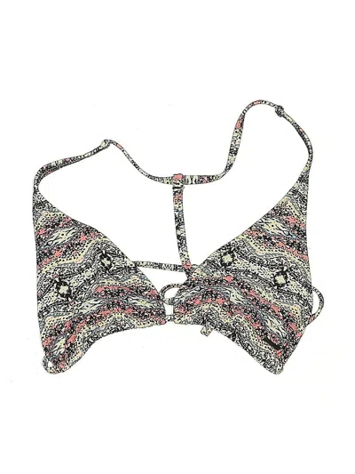 Pre-owned Volcom Swimsuit Top Gray Tweed Pattern Swimwear