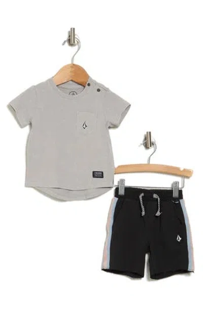 Volcom T-shirt & Shorts In Gray
