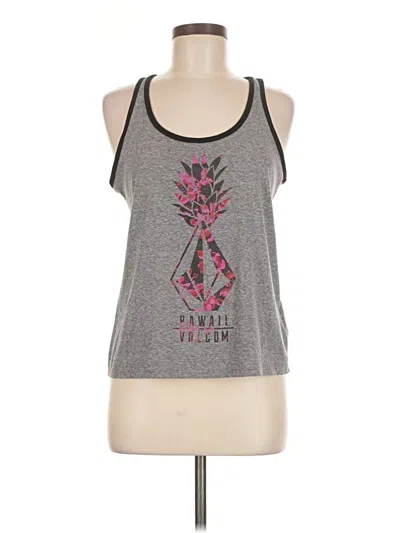 Pre-owned Volcom Tank Top Gray Halter Neckline Tops