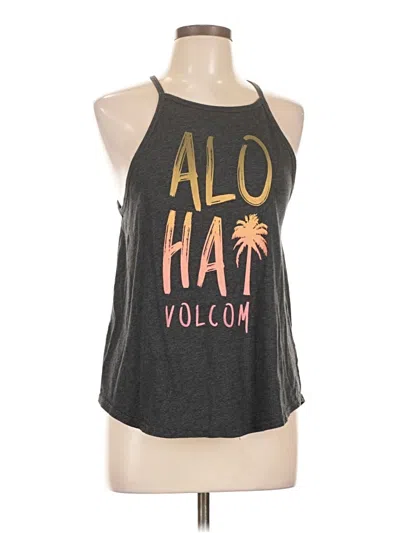 Pre-owned Volcom Tank Top Gray Halter Neckline Tops