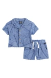 Volcom Babies'  Towelling Terry Short Set In Blue