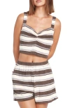 Volcom Towely Time Crop Tank In Slate Grey