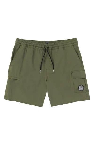 Volcom Truly Liberators Swim Trunks In Wintermoss