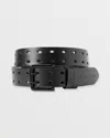 Volcom Two Spike Leather Belt In Black