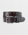 Volcom Two Spike Leather Belt In Brown