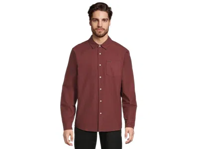 Volcom Veeco Oxford Long Sleeve In Burgundy