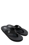 Volcom Vocation Leather Flip Flops In Black
