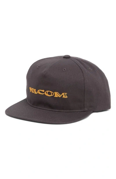 Volcom Volbaige Cotton Trucker Hat In Rinsed Black