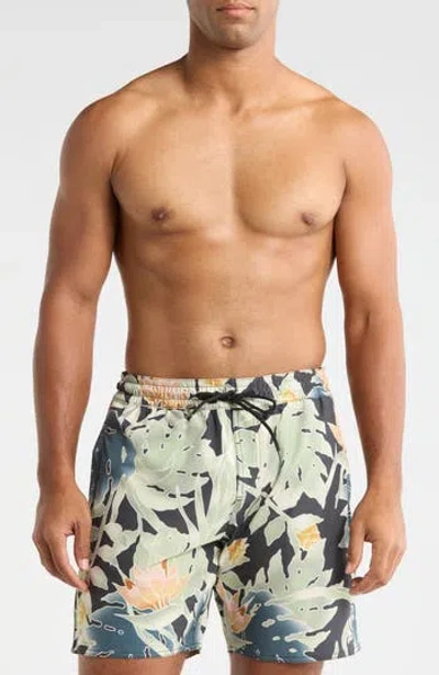 Volcom Watersides Swim Trunks In Black
