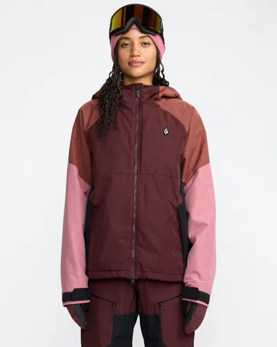 Volcom Women's Agate Insulated Jacket In Burgundy