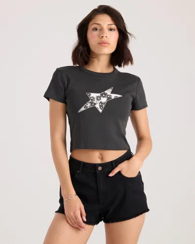 Volcom Women's As If Baby Tee In Black