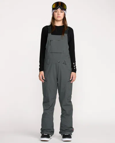Volcom Women's Ash Stretch Gore Bib Overall In Gray
