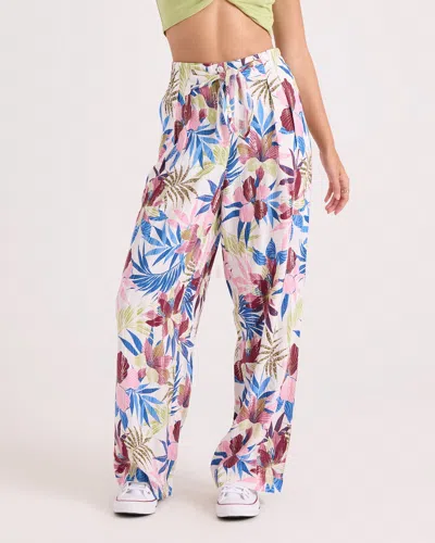 Volcom Women's Bow Chicka Pants In Olive/dusty Rose