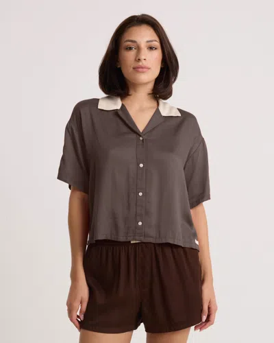 Volcom Women's Boxing Shirt In Chicory Coffee
