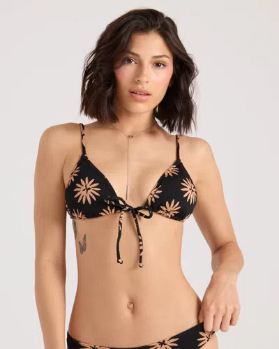 Volcom Women's Bright & Sol Tie Front Triangle Top In Multi