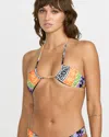 Volcom Women's Bring It On Halter Bandeau Bikini Top In Multi