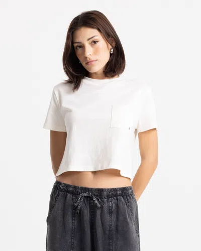 Volcom Women's Buteeteeerfly Ring Pocket Dial Tee In White