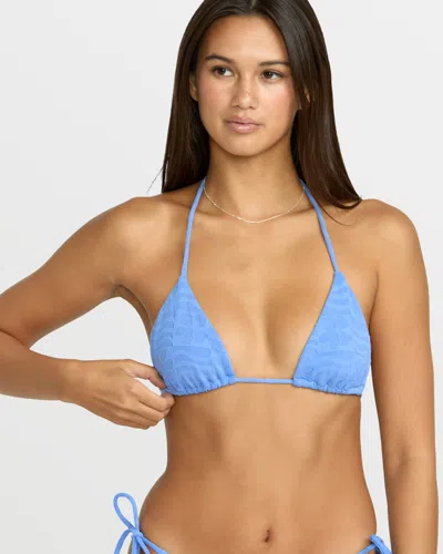 Volcom Women's Coco Halter Tri Bikini Top In Blue