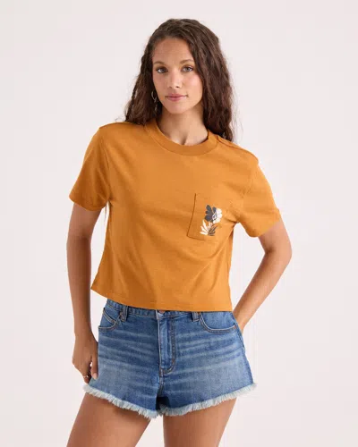 Volcom Women's Core Memory Pocket Dial Tee In Tobacco