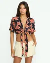 Volcom Women's Deep Tropix Short Sleeve Shirt In Multi