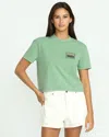 Volcom Women's Dial Crop Tee In Green