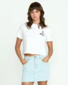 Volcom Women's Dial Crop Tee In White